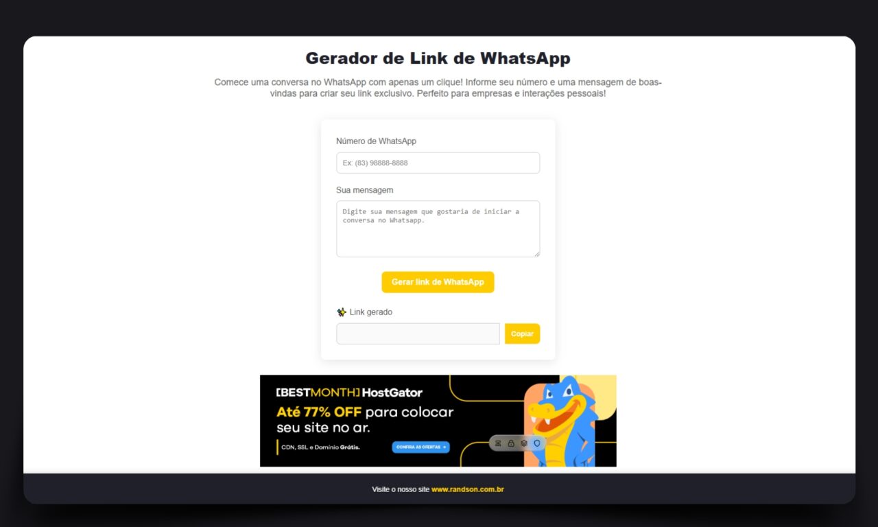 Gerar Link de WhatsApp